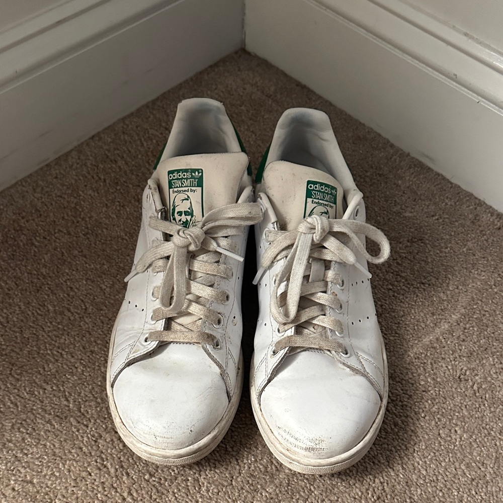 Adidas Stan Smith White and Green Sneakers